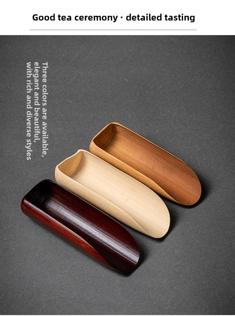 Old-fashioned bamboo tea spoon