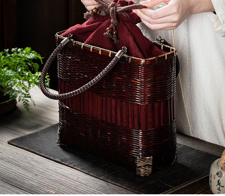 Handheld Retro Bamboo Woven Bag