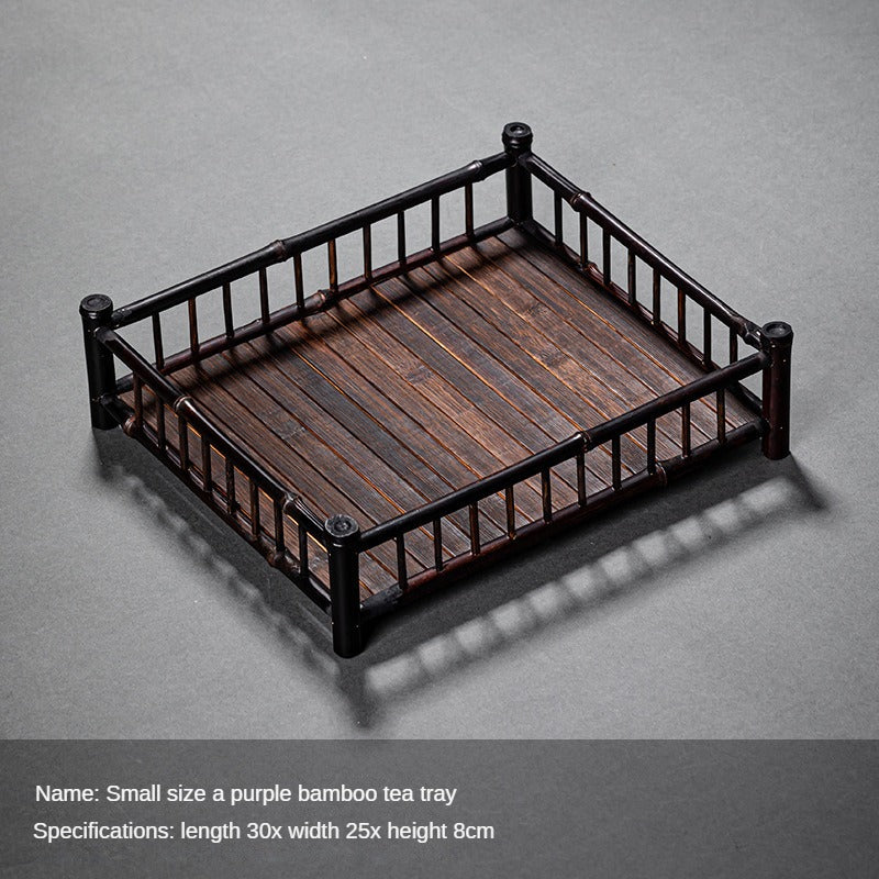 Bamboo Woven Tea Set Storage Basket Frame