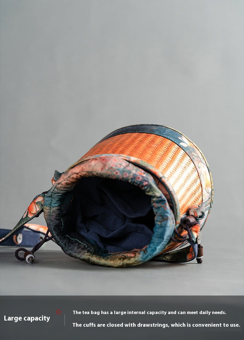 Chinese-Style Portable Bamboo Storage Bag
