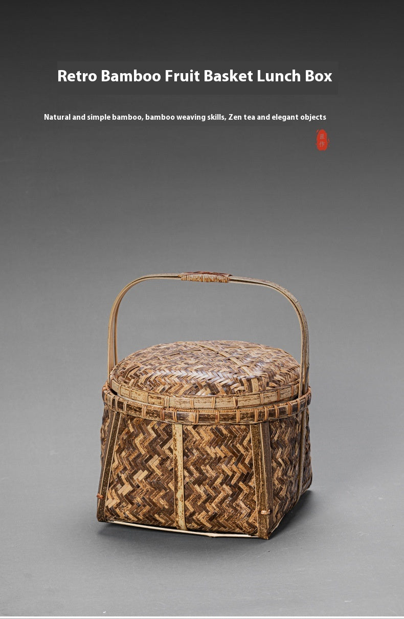 Bamboo Basket Old-Fashioned Portable Small Basket