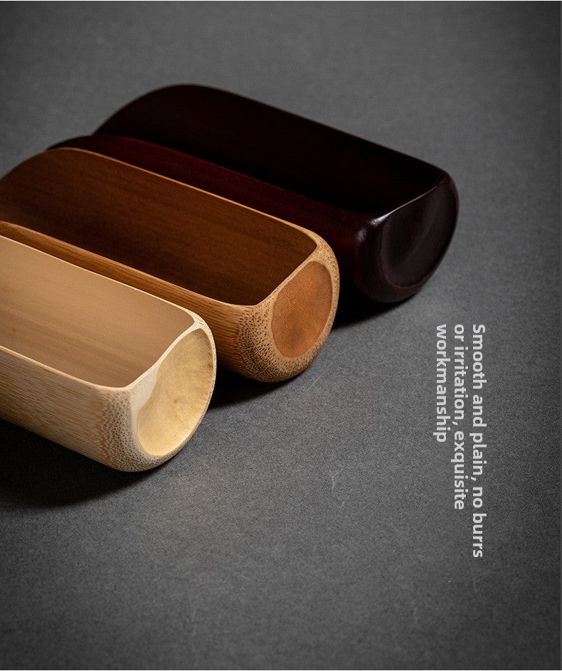 Old-fashioned bamboo tea spoon