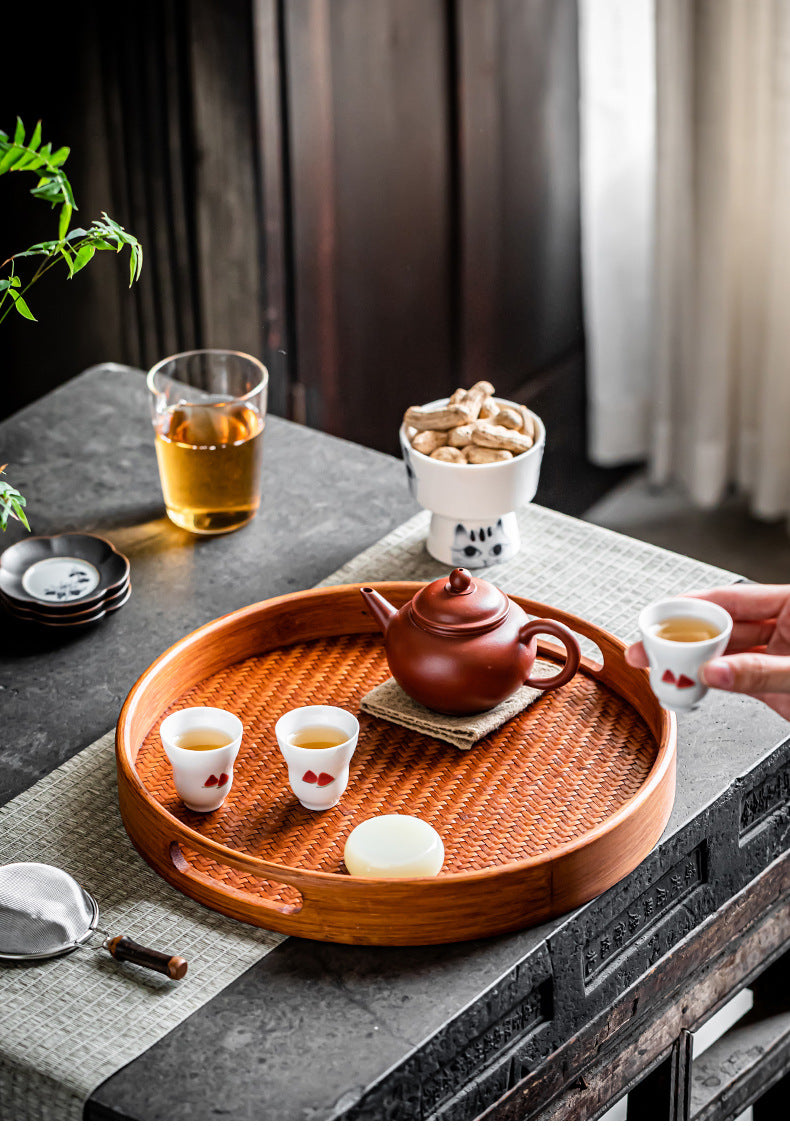 Bamboo Woven Dry Pour Tea Tray