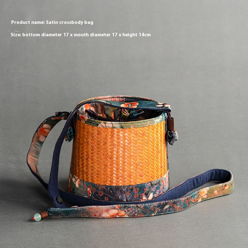 Chinese-Style Portable Bamboo Storage Bag