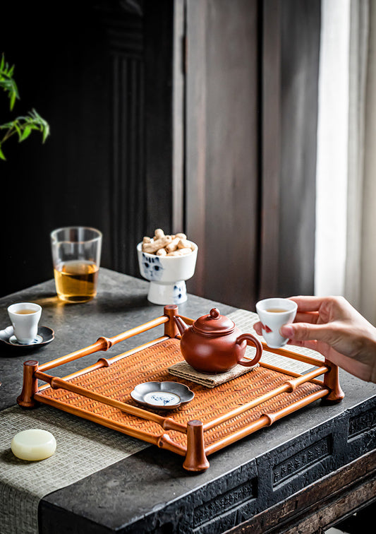Bamboo Tea Set Storage Tray