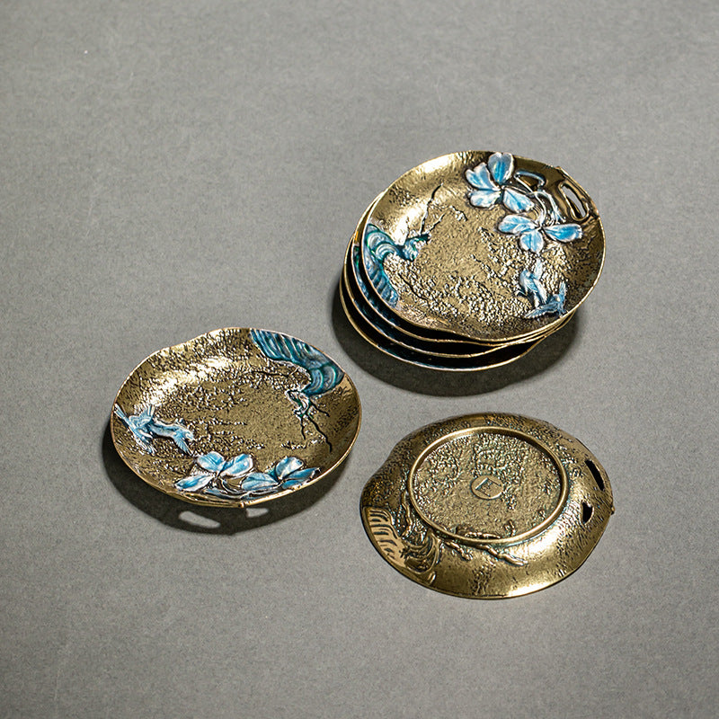 Enamel Japanese Style Metal Tea Cup Coaster
