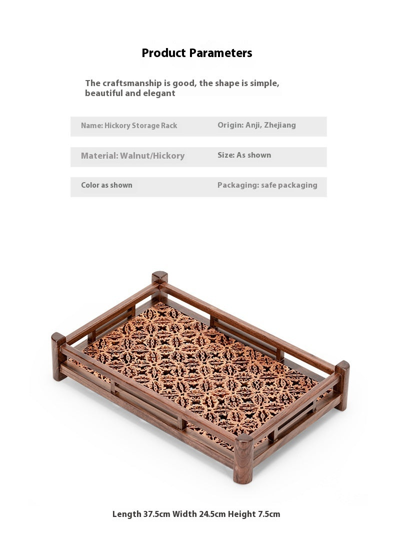 Chinese Style Walnut Black Walnut Wood Tea Set Storage Tray