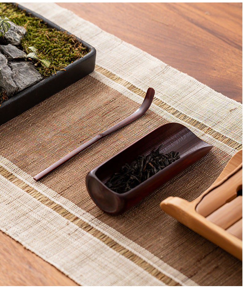 Old-fashioned bamboo tea spoon
