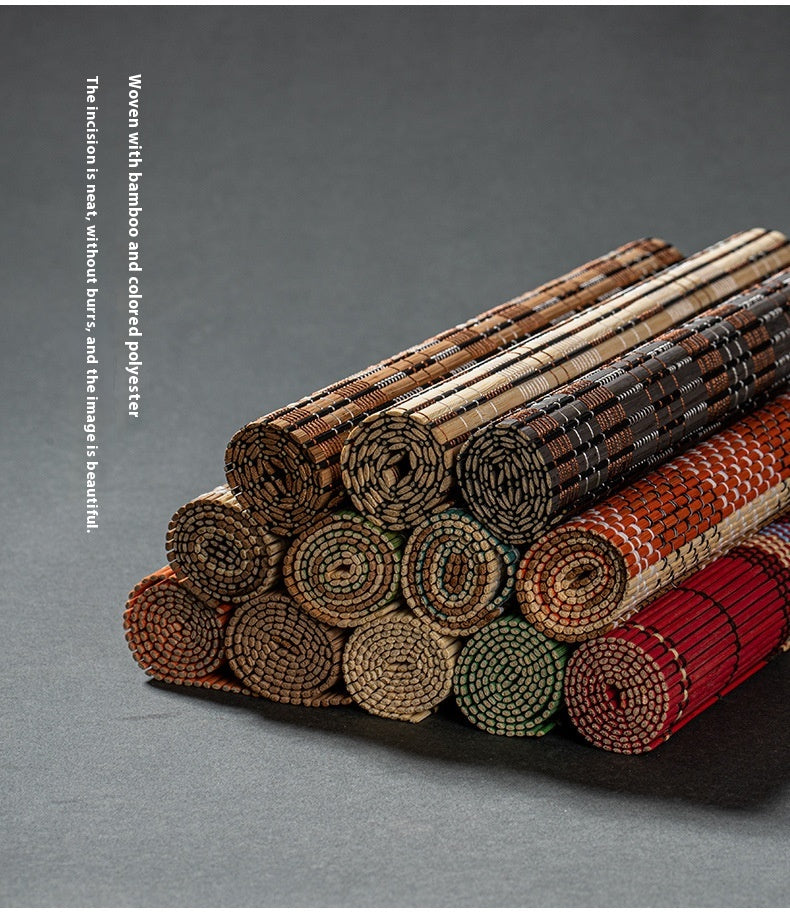 Colorful bamboo mat