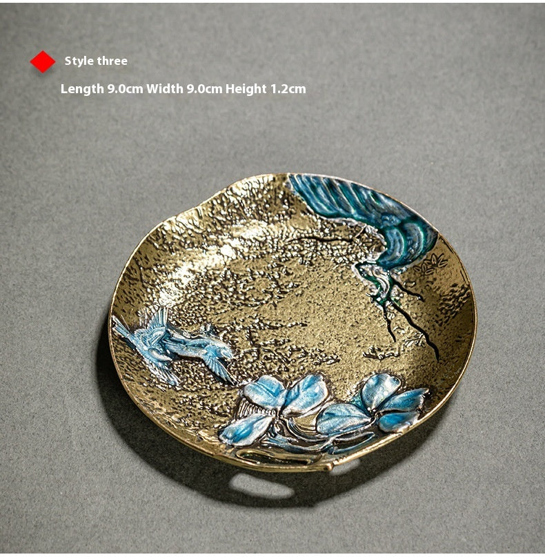 Enamel Japanese Style Metal Tea Cup Coaster