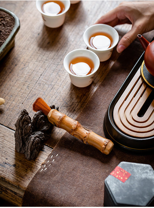Black Bamboo Whip Pot Maintenance Pen Kung Fu Tea Set