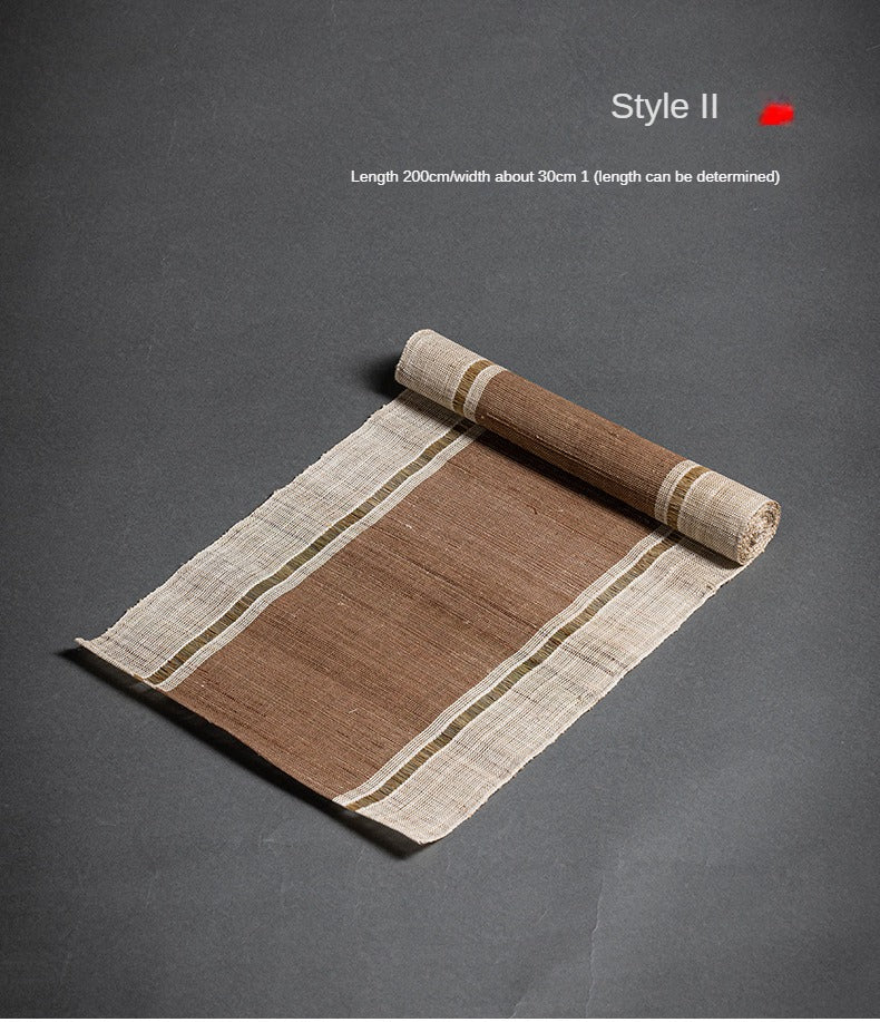 Hand-woven hemp grass tea mat