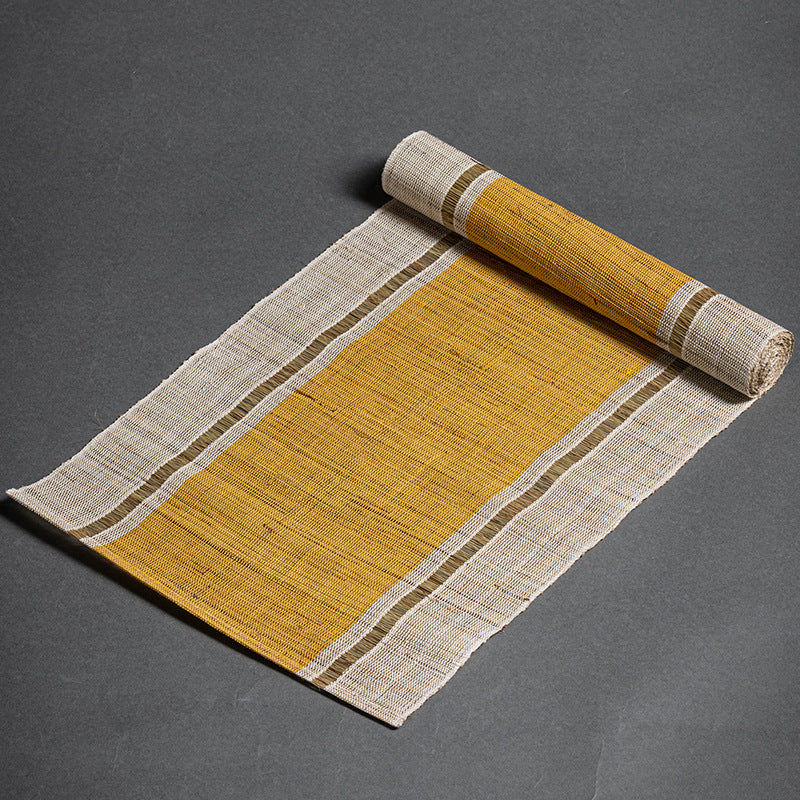 Hand-woven hemp grass tea mat
