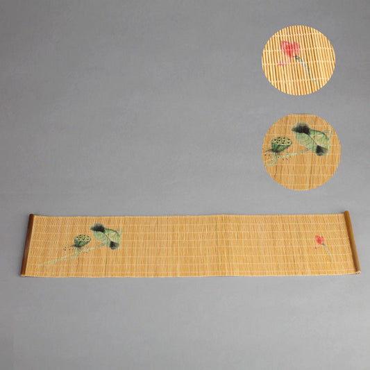 Natural Printed Bamboo Tea Mat Heat Insulation Pad