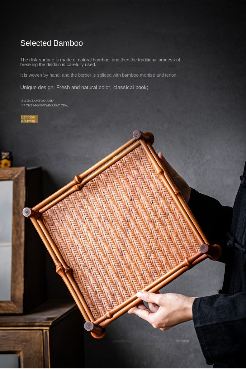 Bamboo Tea Set Storage Tray