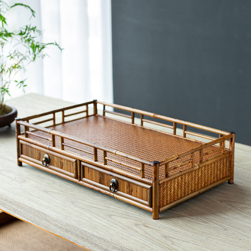 Bamboo mat storage tray