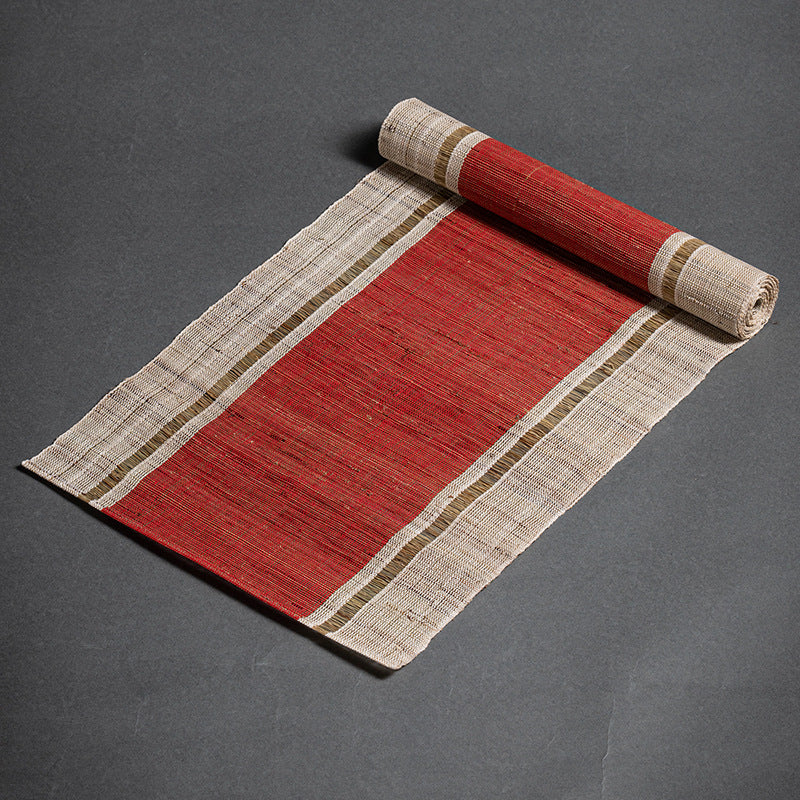 Hand-woven hemp grass tea mat