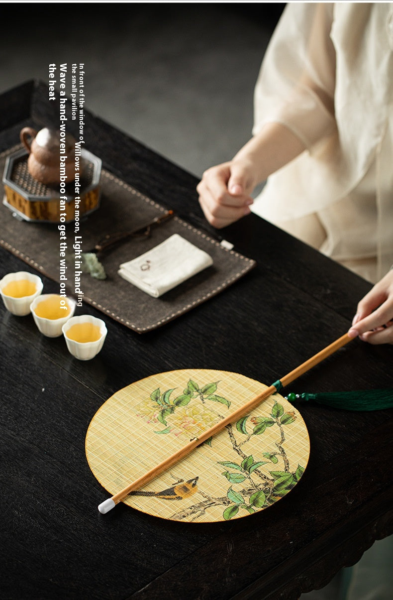 Rollable Bamboo Woven Waist Fan