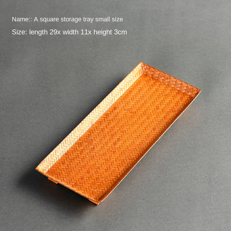 Chinese Style Bamboo Woven Tea Tray