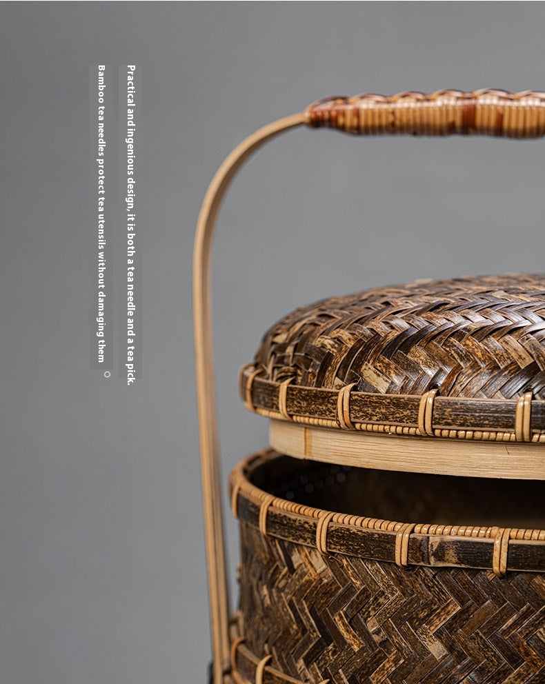 Bamboo Basket Old-Fashioned Portable Small Basket