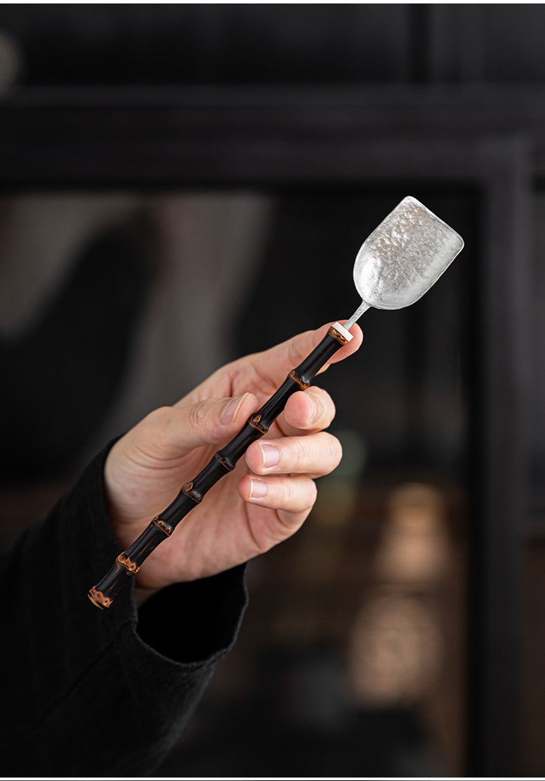 Tea Spoon Single Piece Yunfei Hammered Copper Tea Scoop