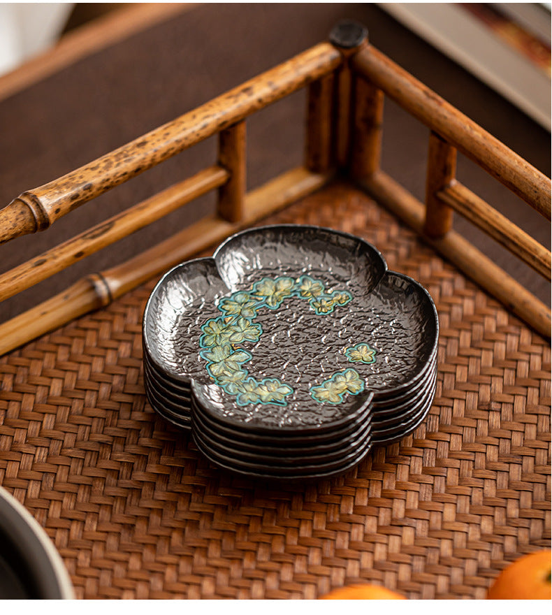 Enamel Japanese Style Metal Tea Cup Coaster