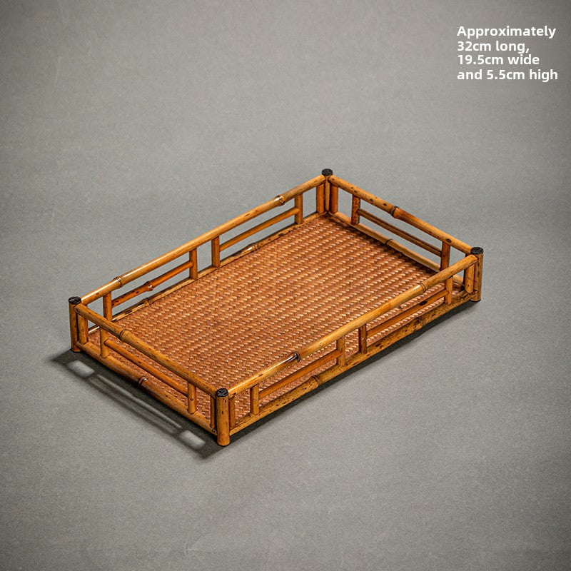 Japanese-style bamboo tea tray