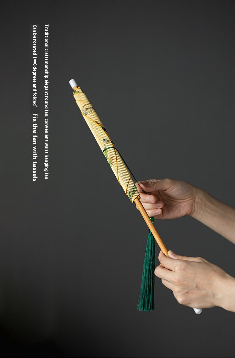 Rollable Bamboo Woven Waist Fan