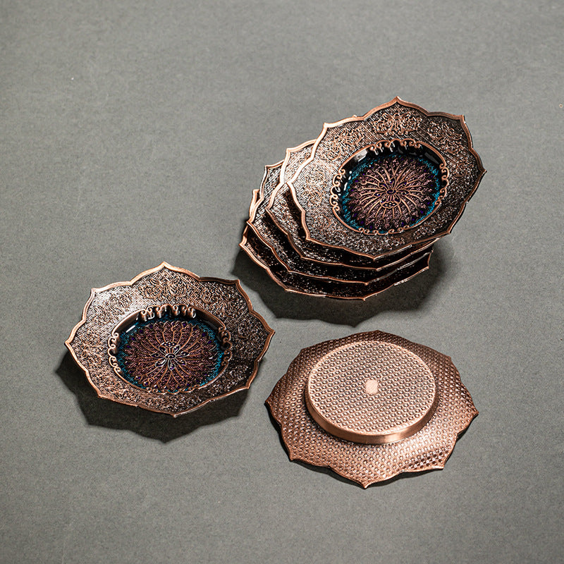 Enamel Japanese Style Metal Tea Cup Coaster