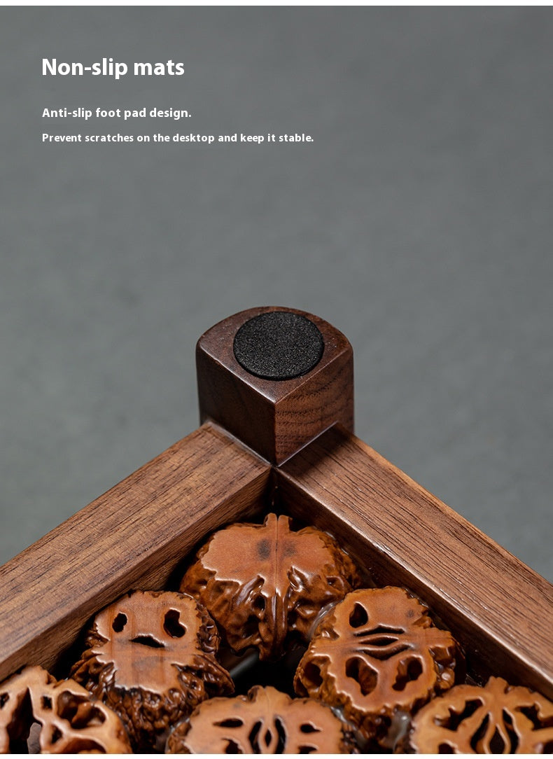 Chinese Style Walnut Black Walnut Wood Tea Set Storage Tray