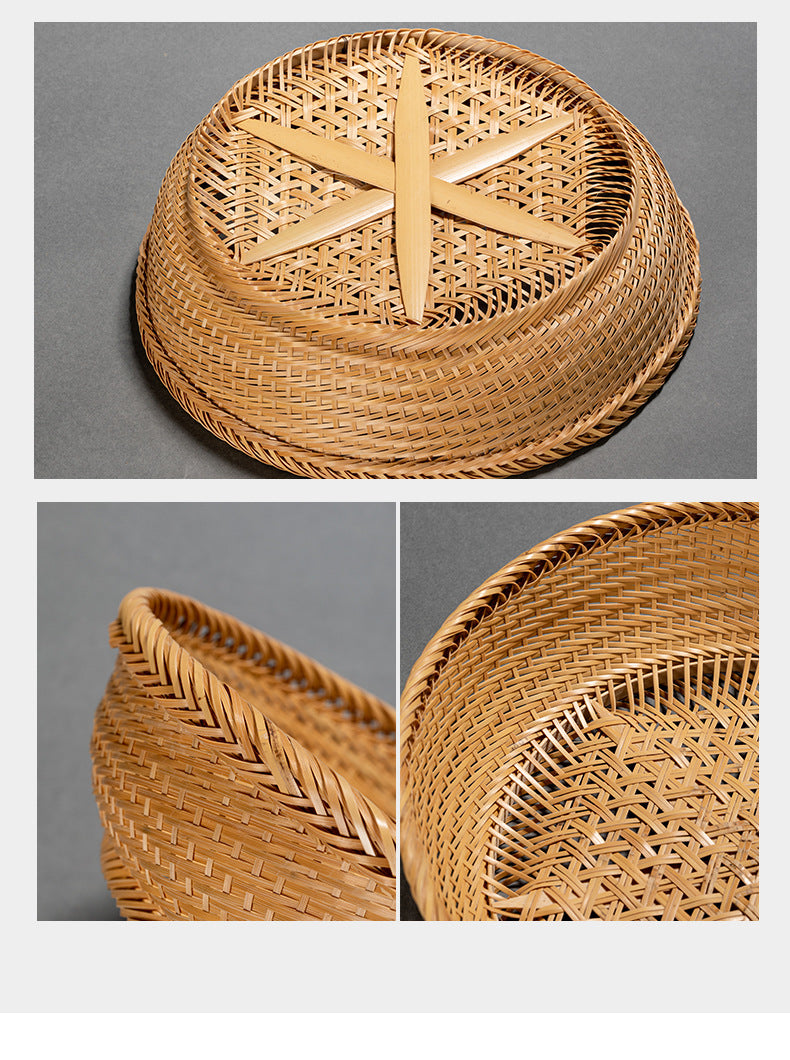 Bamboo Woven Storage Basket with Lid