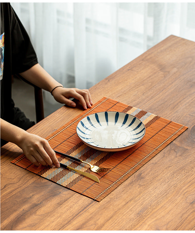 Colorful bamboo mat