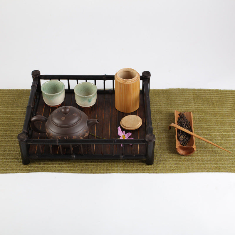Zen-inspired Purple Bamboo Tea Tray
