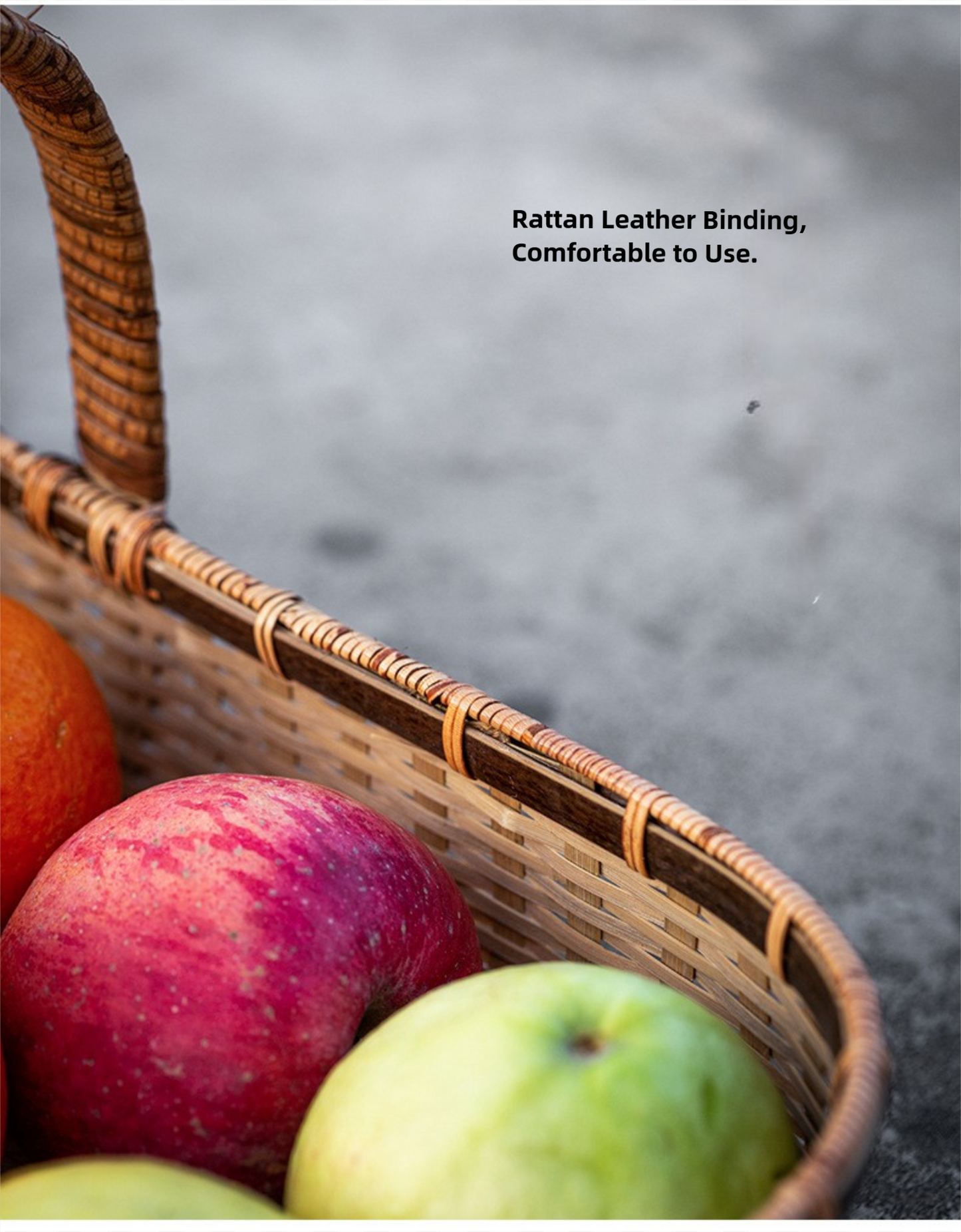 Handwoven Handheld Basket Bamboo Woven Fruit Basket Vegetable Basket