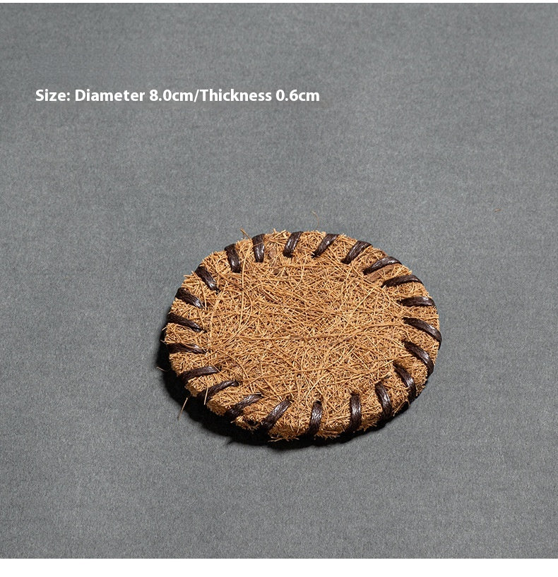 Coconut Palm Coaster Tea Mat Thickened Bristle Mat