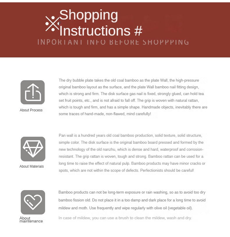 Old Coal Bamboo Tea Tray