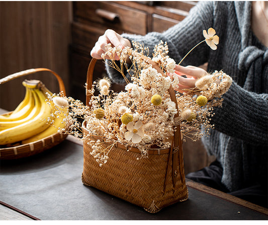 In Chinese Antique Style Bamboo Woven Cabas