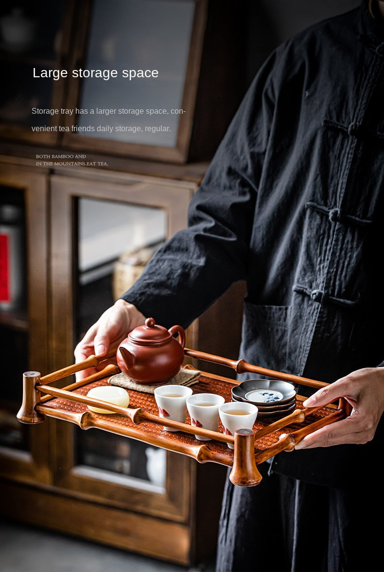 Bamboo Tea Set Storage Tray