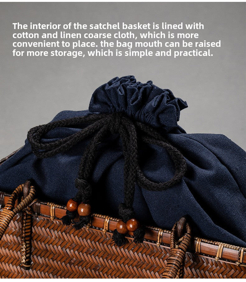Handheld Retro Bamboo Woven Bag