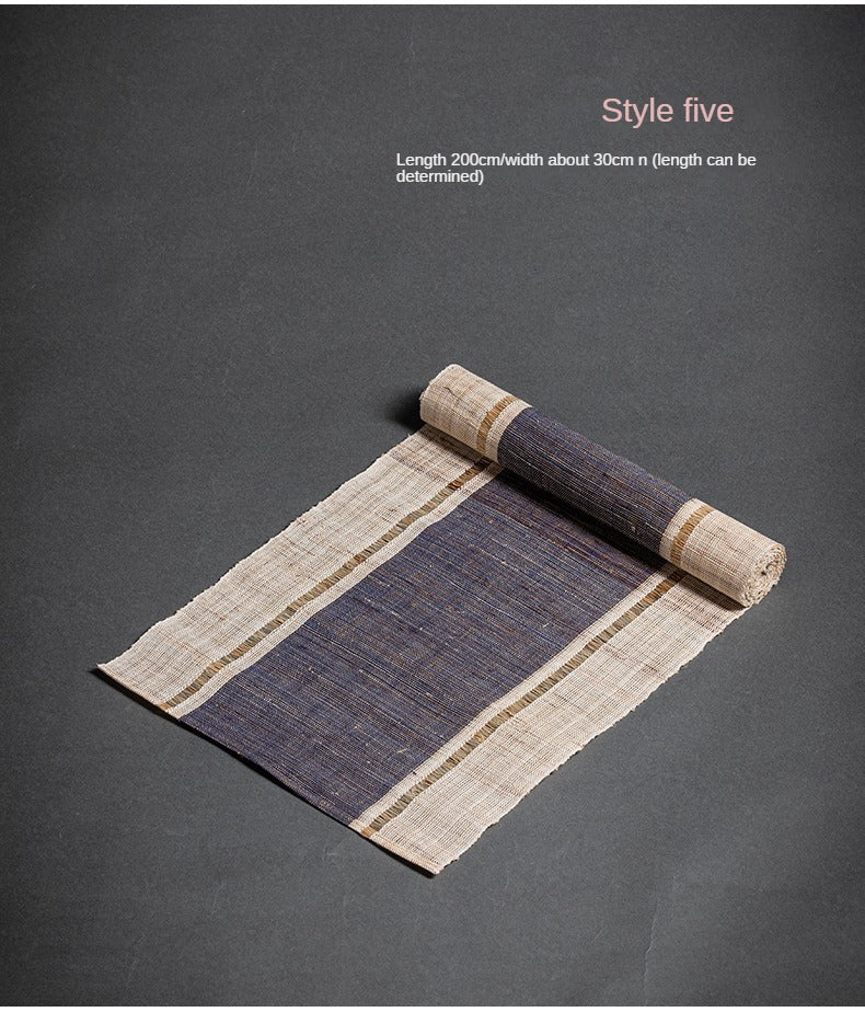 Hand-woven hemp grass tea mat
