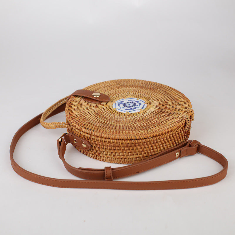 Handmade Indonesian Rattan Woven Shoulder Bag