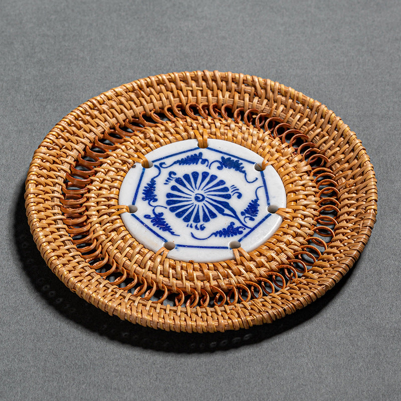 Chinese style creative rattan coaster