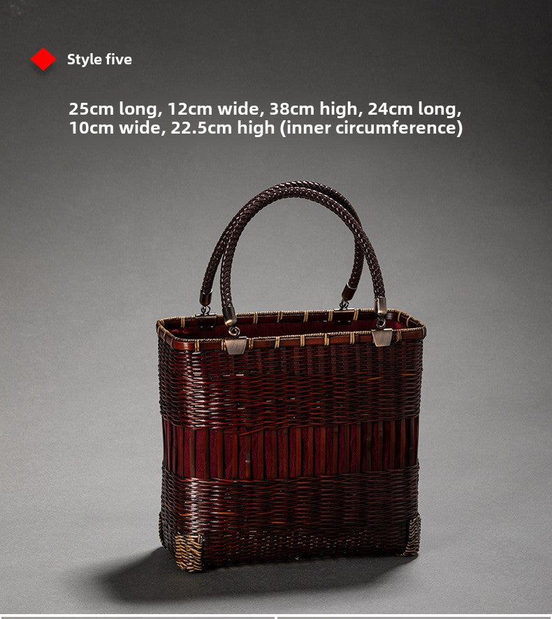 Handheld Retro Bamboo Woven Bag