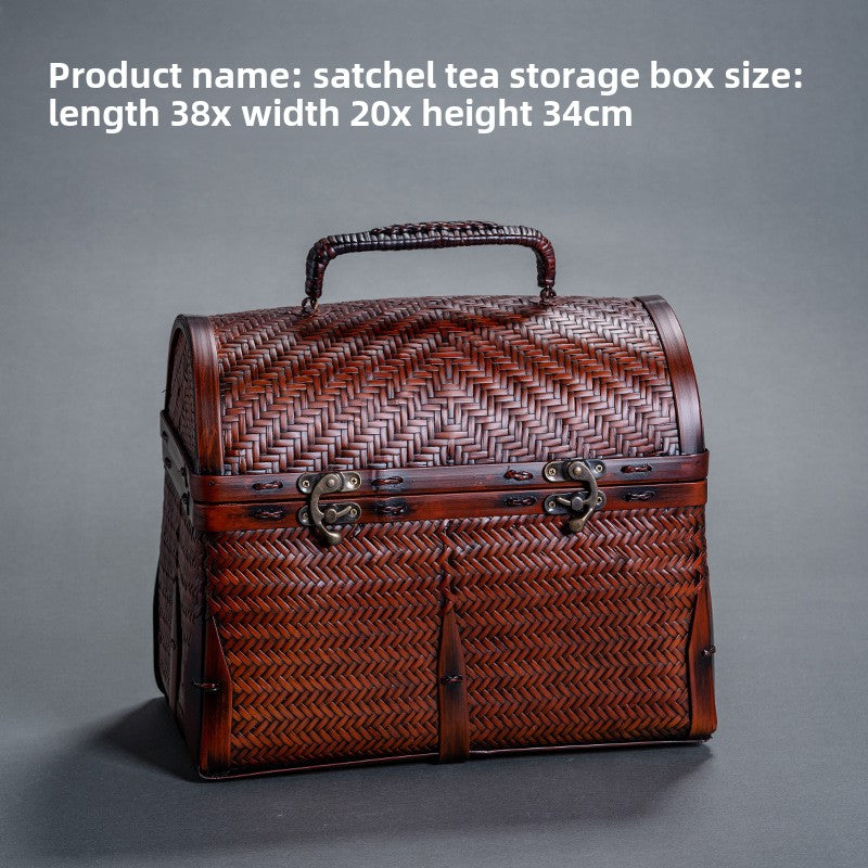 Bamboo tea set storage box