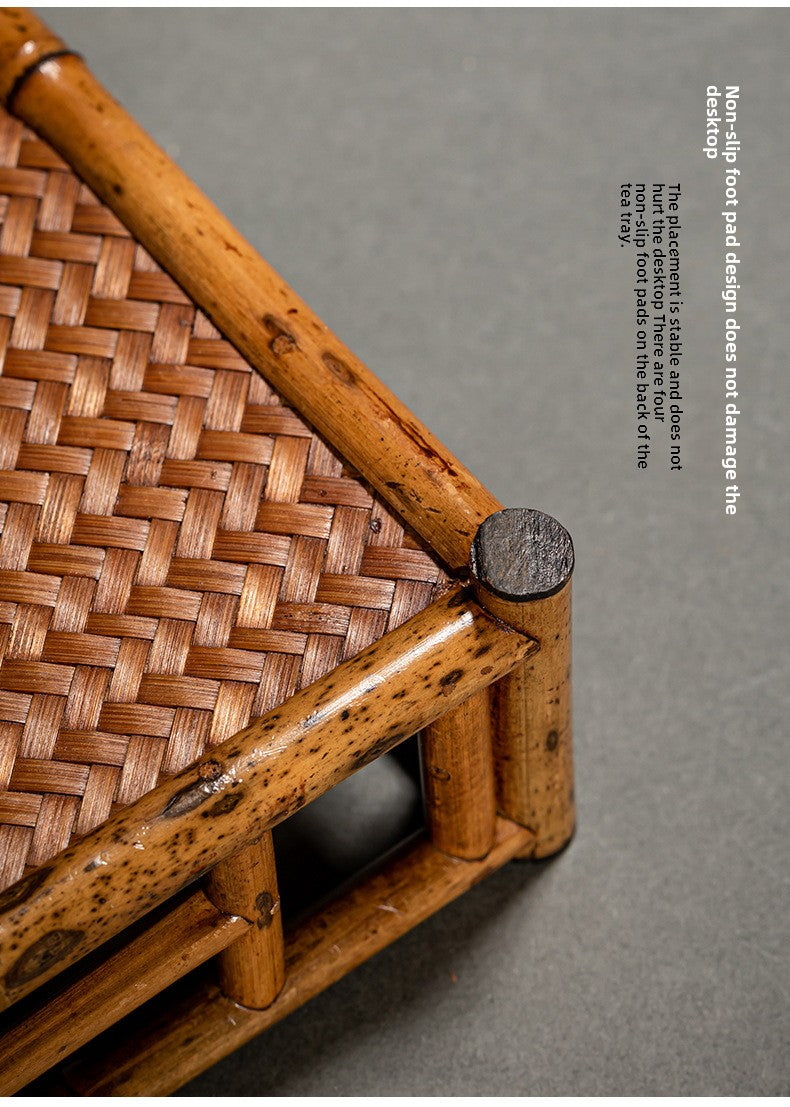 Japanese-style bamboo tea tray