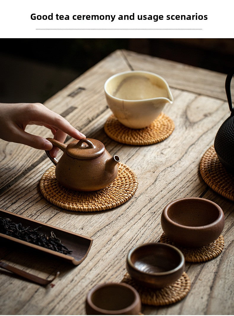 Rattan Woven Coaster Pot