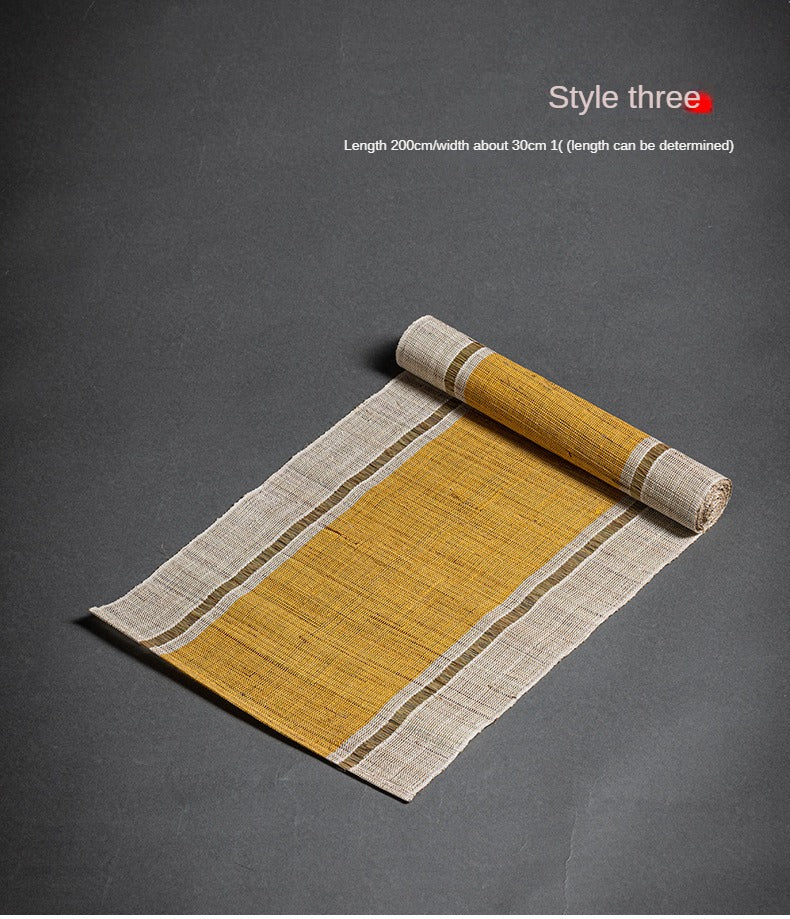 Hand-woven hemp grass tea mat