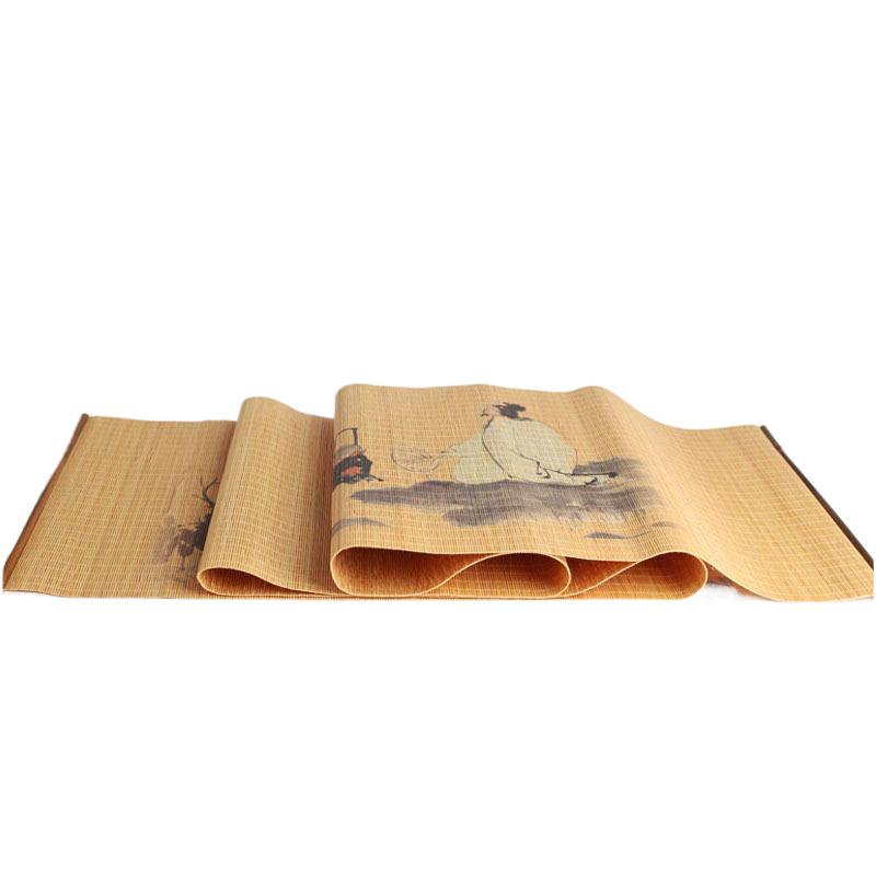 Natural Printed Bamboo Tea Mat Heat Insulation Pad