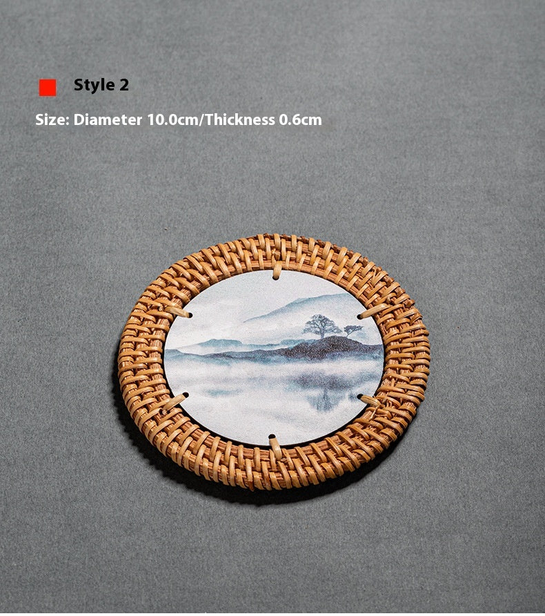 Chinese style creative rattan coaster