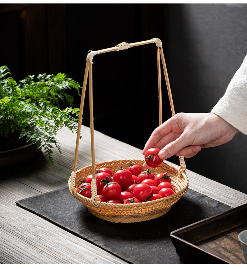 Bamboo Woven Storage Basket with Lid